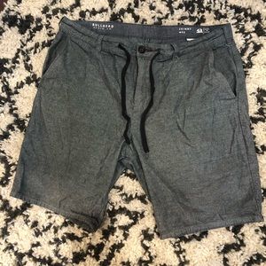 Bullhead Grey Textured Drawstring Skinny Shorts